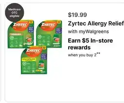 Walgreens Zyrtec Allergy Relief offer