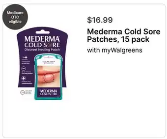 Walgreens Mederma Cold Sore Patches, 15 pack offer