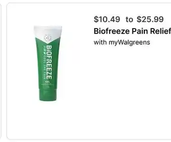 Walgreens Biofreeze Pain Relief offer