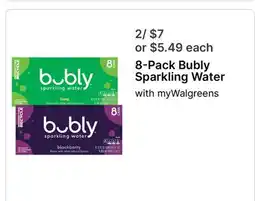 Walgreens 8-Pack Bubly Sparkling Water offer