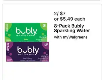 Walgreens 8-Pack Bubly Sparkling Water offer