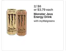 Walgreens Monster Java Energy Drink offer