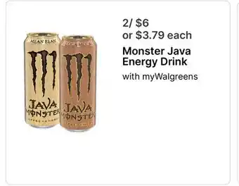 Walgreens Monster Java Energy Drink offer