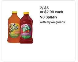 Walgreens V8 Splash offer
