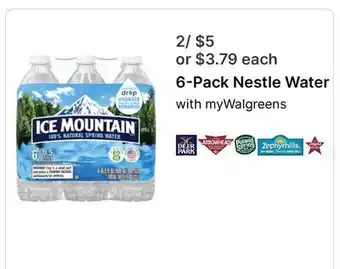 Walgreens 6-Pack Nestle Water offer