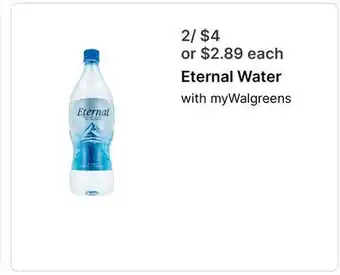 Walgreens Eternal Water offer