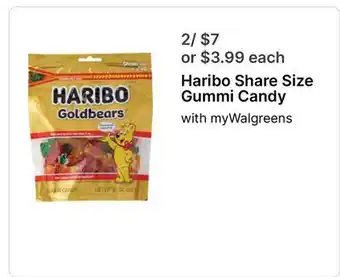 Walgreens Haribo Share Size Gummi Candy offer