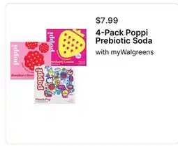 Walgreens 4-Pack Poppi Prebiotic Soda offer