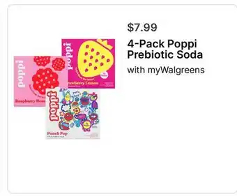 Walgreens 4-Pack Poppi Prebiotic Soda offer