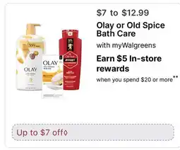 Walgreens Olay or Old Spice Bath Care offer