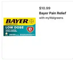 Walgreens Bayer Pain Relief offer