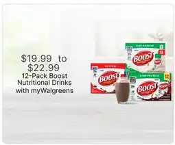 Walgreens 12-Pack Boost Nutritional Drinks with myWalgreens offer