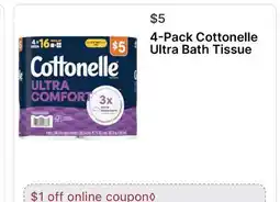 Walgreens 4-Pack Cottonelle Ultra Bath Tissue offer