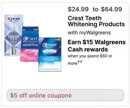 Walgreens Crest Teeth Whitening Products offer