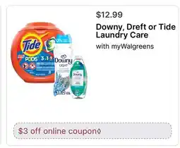 Walgreens Downy, Dreft or Tide Laundry Care offer