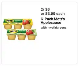 Walgreens 6-Pack Mott's Applesauce offer