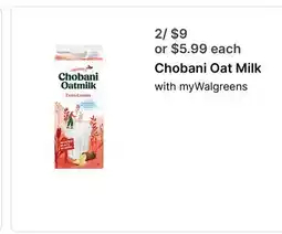 Walgreens Chobani Oat Milk offer
