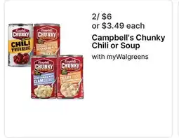 Walgreens Campbell's Chunky Chili or Soup offer