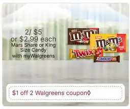 Walgreens Mars Share or King Size Candy offer