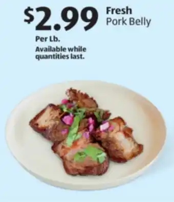 Aldi Fresh Pork Belly offer