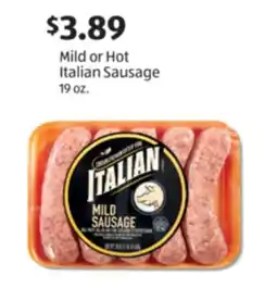 Aldi Mild or Hot Italian Sausage offer