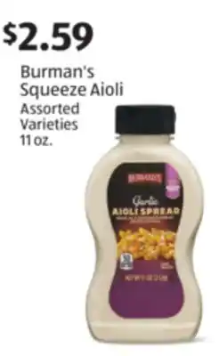 Aldi Burman's Squeeze Aioli offer