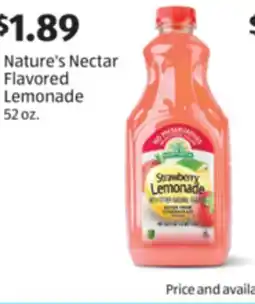 Aldi Nature's Nectar Flavored Lemonade offer