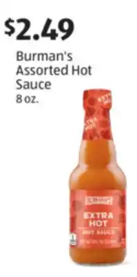 Aldi Burman's Assorted Hot Sauce offer
