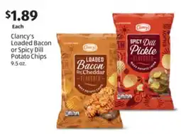 Aldi Clancy's Loaded Bacon or Spicy Dill Potato Chips offer