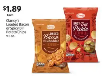 Aldi Clancy's Loaded Bacon or Spicy Dill Potato Chips offer