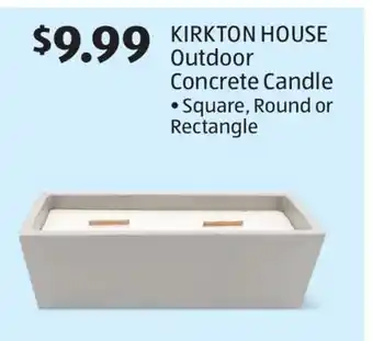 Aldi KIRKTON HOUSE Outdoor Concrete Candle offer