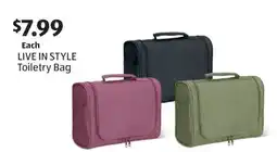 Aldi LIVE IN STYLE Toiletry Bag offer