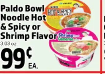 Superior Grocers Paldo Bowl Noodle Hot & Spicy Shrimp Flavor offer