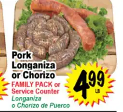 Superior Grocers Pork Longaniza or Chorizo offer