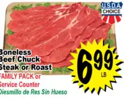 Superior Grocers Boneless Beef Chuck Steak or Roast offer