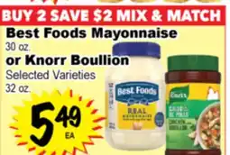 Superior Grocers Best Foods Mayonnaise 30 oz. or Knorr Boullion offer