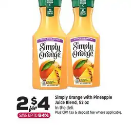 Grocery Outlet Simply Orange with Pineapple Juice Blend offer