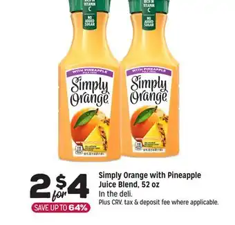 Grocery Outlet Simply Orange with Pineapple Juice Blend offer