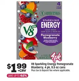 Grocery Outlet V8 Sparkling Energy Pomegranate Blueberry offer