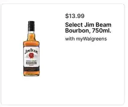 Walgreens Select Jim Beam Bourbon 750ml offer