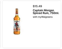Walgreens Captain Morgan Spiced Rum, 750ml offer