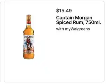 Walgreens Captain Morgan Spiced Rum, 750ml offer