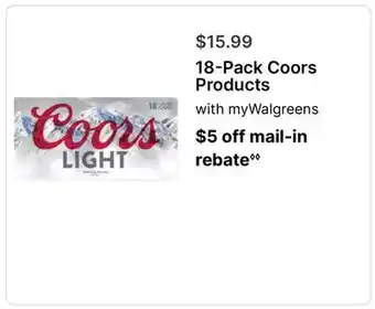 Walgreens 18-Pack Coors Products offer