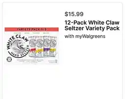 Walgreens 12-Pack White Claw Seltzer Variety Pack offer