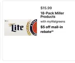 Walgreens 18-Pack Miller Products offer