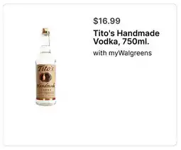 Walgreens Tito's Handmade Vodka, 750ml offer