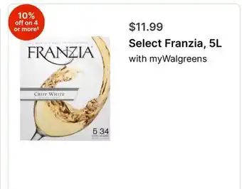 Walgreens Select Franzia 5L offer
