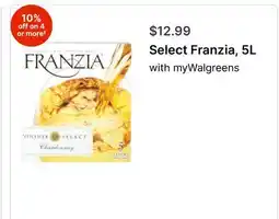 Walgreens Select Franzia 5L offer