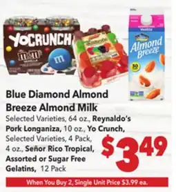 Vallarta Supermarkets Blue Diamond Almond Breeze Almond Milk offer