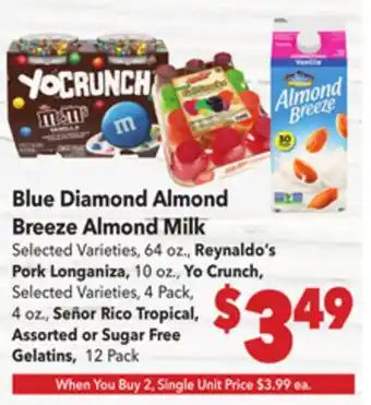 Vallarta Supermarkets Blue Diamond Almond Breeze Almond Milk offer